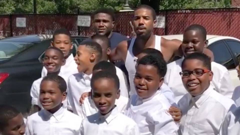 Michael B. Jordan Surprises Fans Outside School | RTM - RightThisMinute