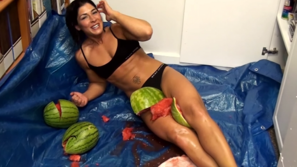 Smashing Watermelons With Breast