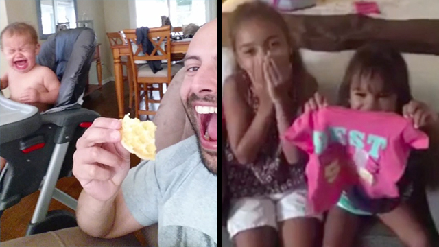 Silly Dad Takes Daughters Waffle Cute Girls React To Big