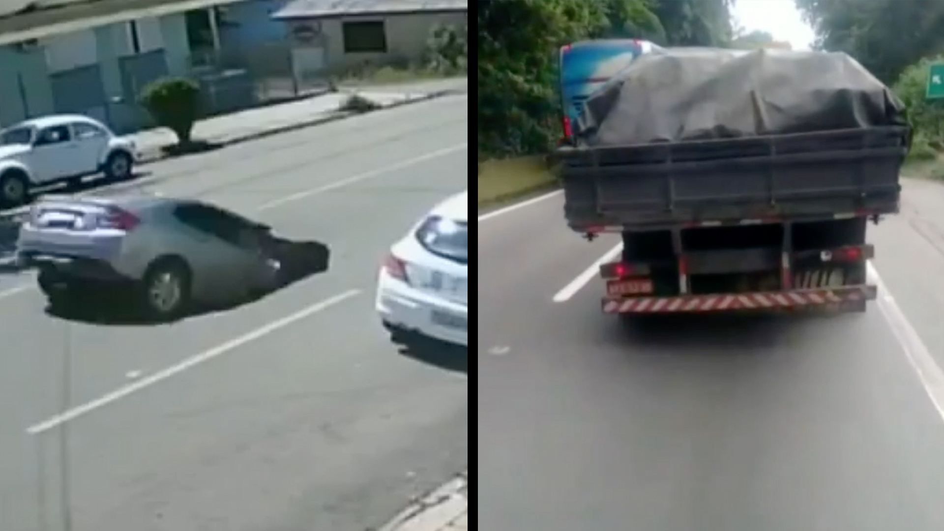 Car Falls Into Gaping Hole & Dashcam Footage Shows Shocking Truck Crash ...