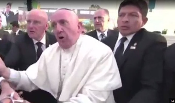 Pope Francis Gets Mad at Crowd After They Cause Him to Topple Over