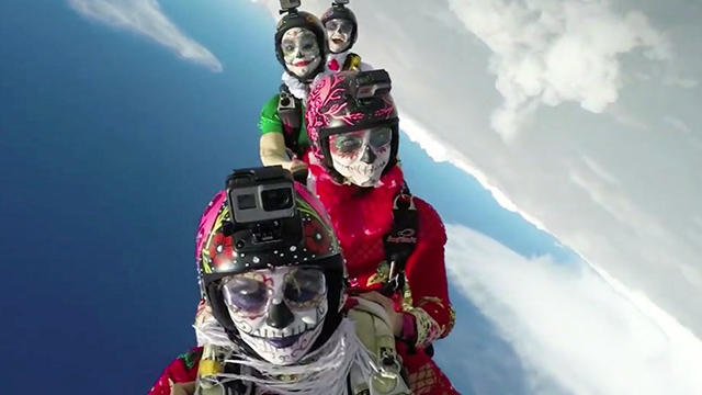 Festive GoPro Skydivers Make Breathtaking 'Day Of The Dead' Tribute ...